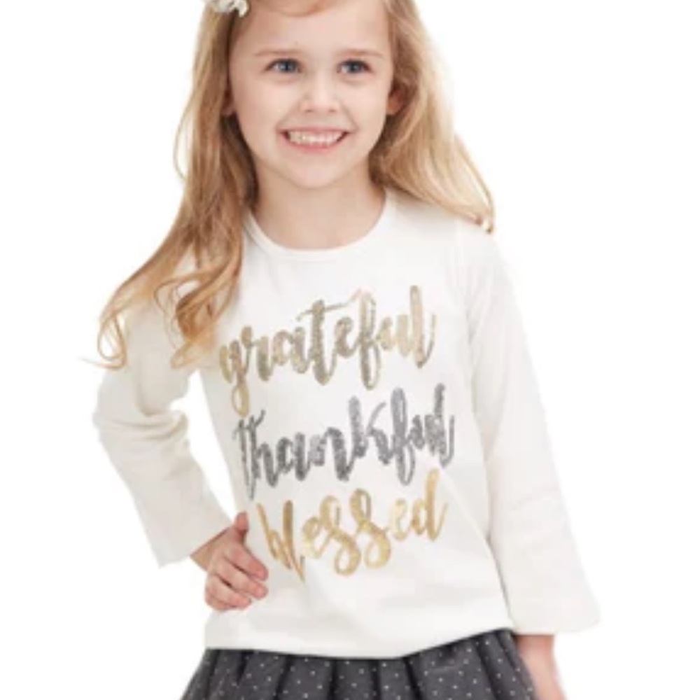 Mud Pie grateful thankful blessed top - size 4T / 5T